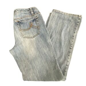 Ann Taylor LOFT Slim Bootcut Jeans Medium Wash Petite 6P Stretch Denim 157662